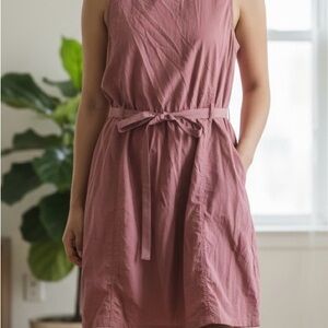 Avia Dusty Rose Belted Midi Dress